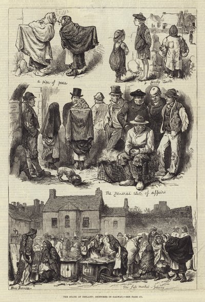 アイルランドの州、ゴールウェイのスケッチ 作： Harry Furniss